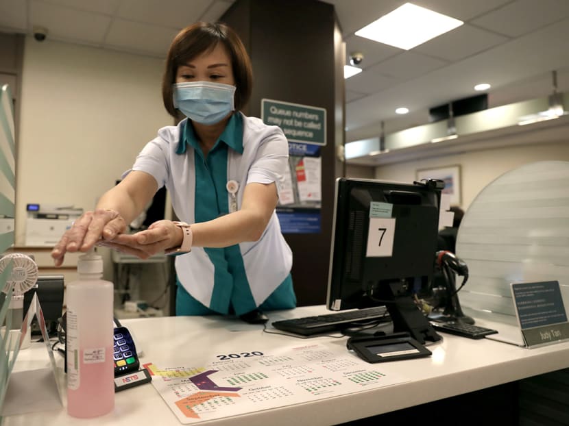 Senior patient service associate Judy Tan (pictured), who works at the National Skin Centre, said that she and the majority of her colleagues are having dry, itchy hands from the vigorous hand washing and sanitising needed on their job.