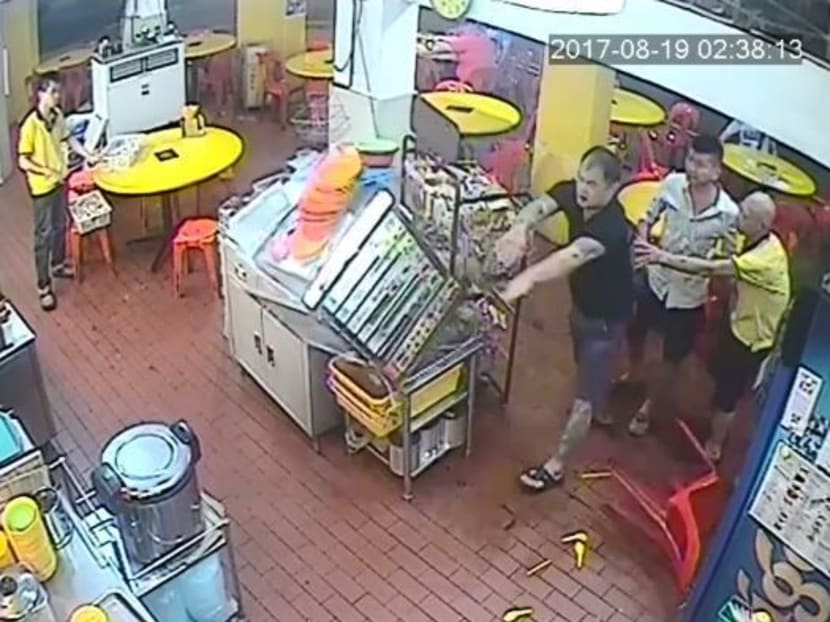 A popular pork rib soup restaurant at 365 Balestier Road was damaged in the early hours of Saturday (Aug 19) by a customer seen on camera toppling a steamer and hurling utensils and a chair. Photo: Facebook screencap via Balestier Bak Kut Teh (Kian Lian)