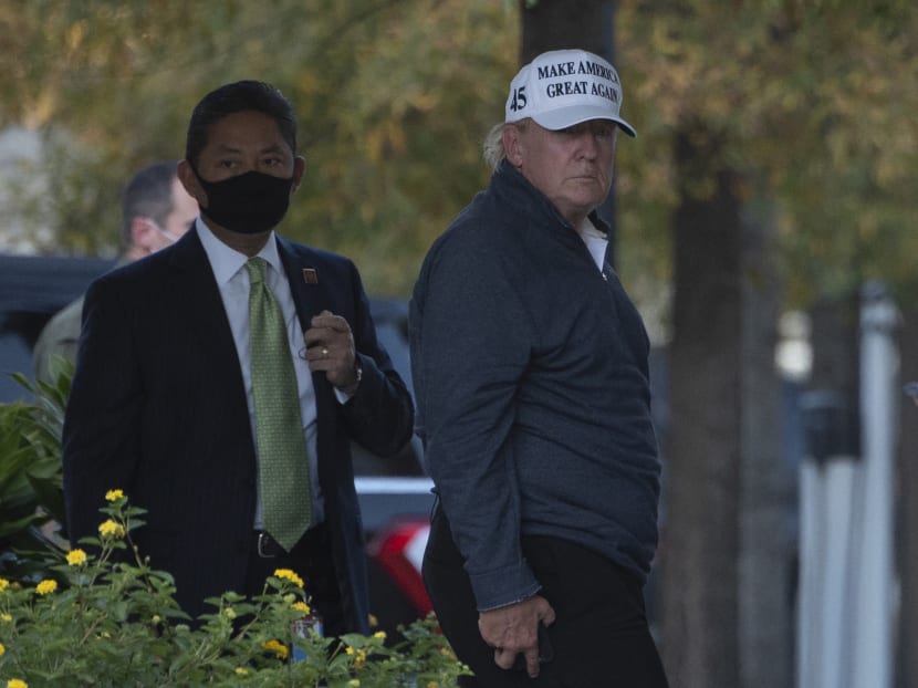 US President Donald Trump returns to the White House from playing golf in Washington, DC on Nov 7, 2020, after Joe Biden was declared the winner of the 2020 US presidential election.