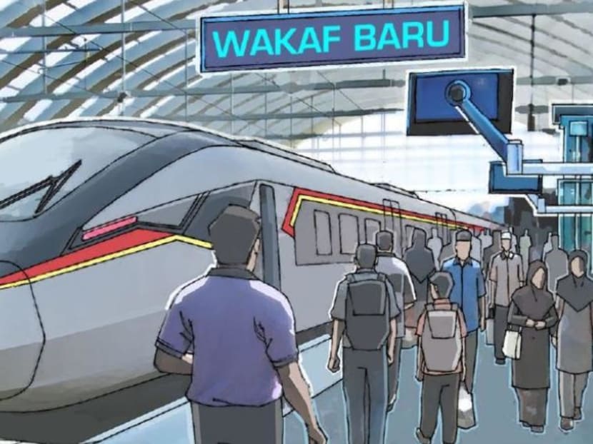An artist’s impression of the East Coast Rail Link (ECRL) station in Wakaf Baru, Kelantan.