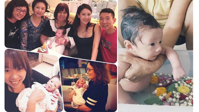 Sonia Sui’s baby celebrates first month with floral bath