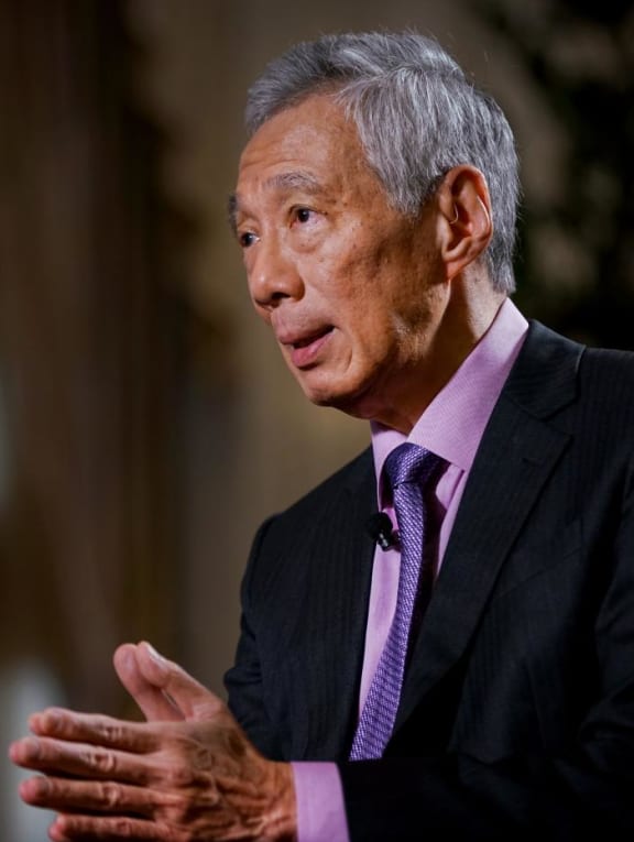 Prime Minister Lee Hsien Loong speaking in an interview with China broadcaster CCTV.