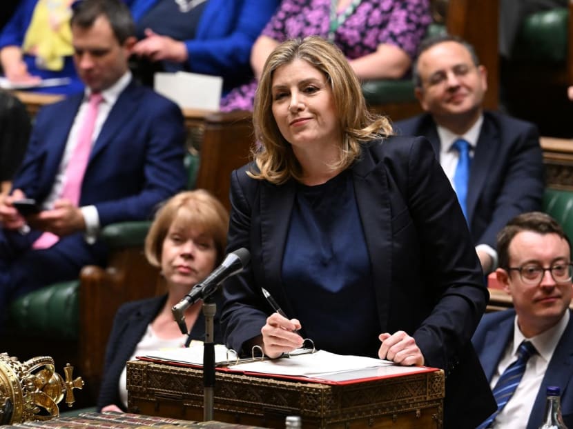 Handout photograph released by the UK Parliament showing Britain's Leader of the House of Commons Penny Mordaunt answering the urgent questions session on behalf of Britain's Prime Minister Liz Truss at the House of Commons, in London, on Oct 17, 2022. Handout photograph released by the UK Parliament showing Britain's Leader of the House of Commons Penny Mordaunt answering the urgent questions session on behalf of Britain's Prime Minister Liz Truss at the House of Commons, in London, on Oct 17, 2022.