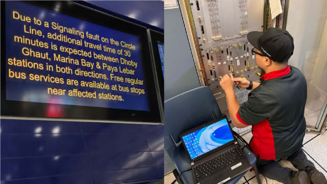 地铁环线昨天信号故障  SMRT工程师连夜检查修复