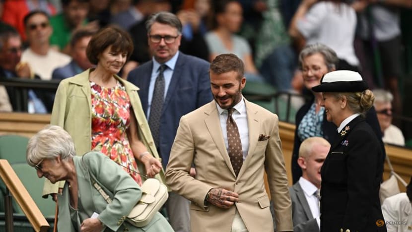 Beckham on Centre Court as sun comes out at Wimbledon