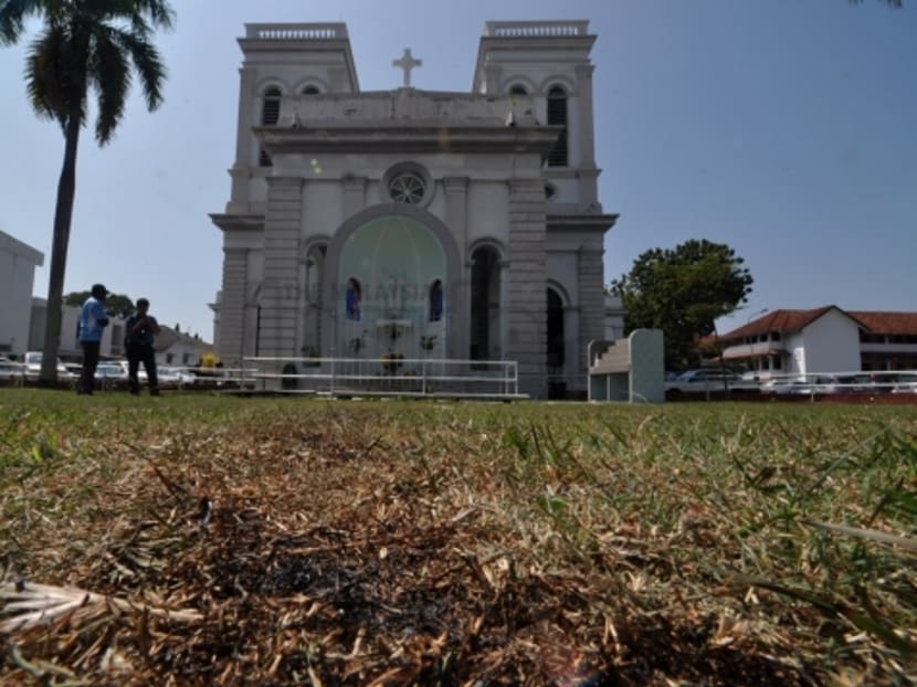 The Church of Assumption at Lebuh Farquhuar, Penang, on Jan 27, 2014 after it became the target of two molotov cocktails. Photo: The Malaysian Insider