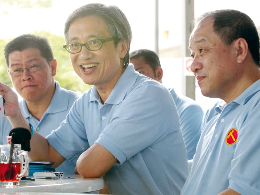 (From left) The Workers' Party's Dr John Yam, Mr Chen Show Mao and Mr Low Thia Khiang. TODAY file photo.
