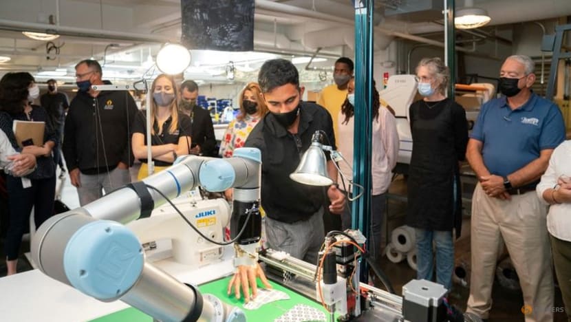 Robots set their sights on a new job: sewing blue jeans