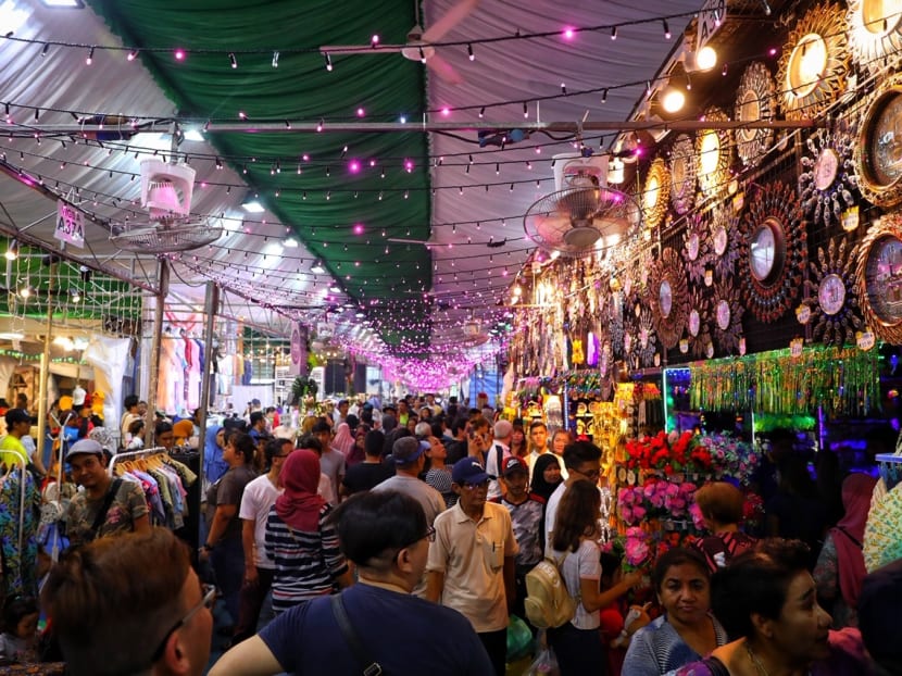 The Geylang bazaar in 2019 — the last one before Covid-19 struck — had about 500 stalls and was visited by about 2 million people. The Geylang bazaar in 2019 — the last one before Covid-19 struck — had about 500 stalls and was visited by about 2 million people.