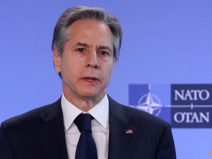 U.S. Secretary of State Antony Blinken speaks during a news conference with NATO Secretary General Jens Stoltenberg, before a NATO foreign ministers meeting amid Russia's invasion of Ukraine, at the Alliance's headquarters in Brussels, Belgium March 4, 2022. REUTERS/Yves Herman/Pool U.S. Secretary of State Antony Blinken speaks during a news conference with NATO Secretary General Jens Stoltenberg, before a NATO foreign ministers meeting amid Russia's invasion of Ukraine, at the Alliance's headquarters in Brussels, Belgium March 4, 2022. REUTERS/Yves Herman/Pool