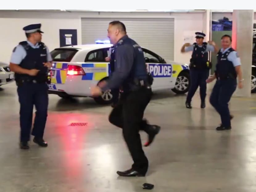 The video that started it all. A screen grab from the New Zealand Police's Running Man video. Photo: New Zealand Police Facebook page.