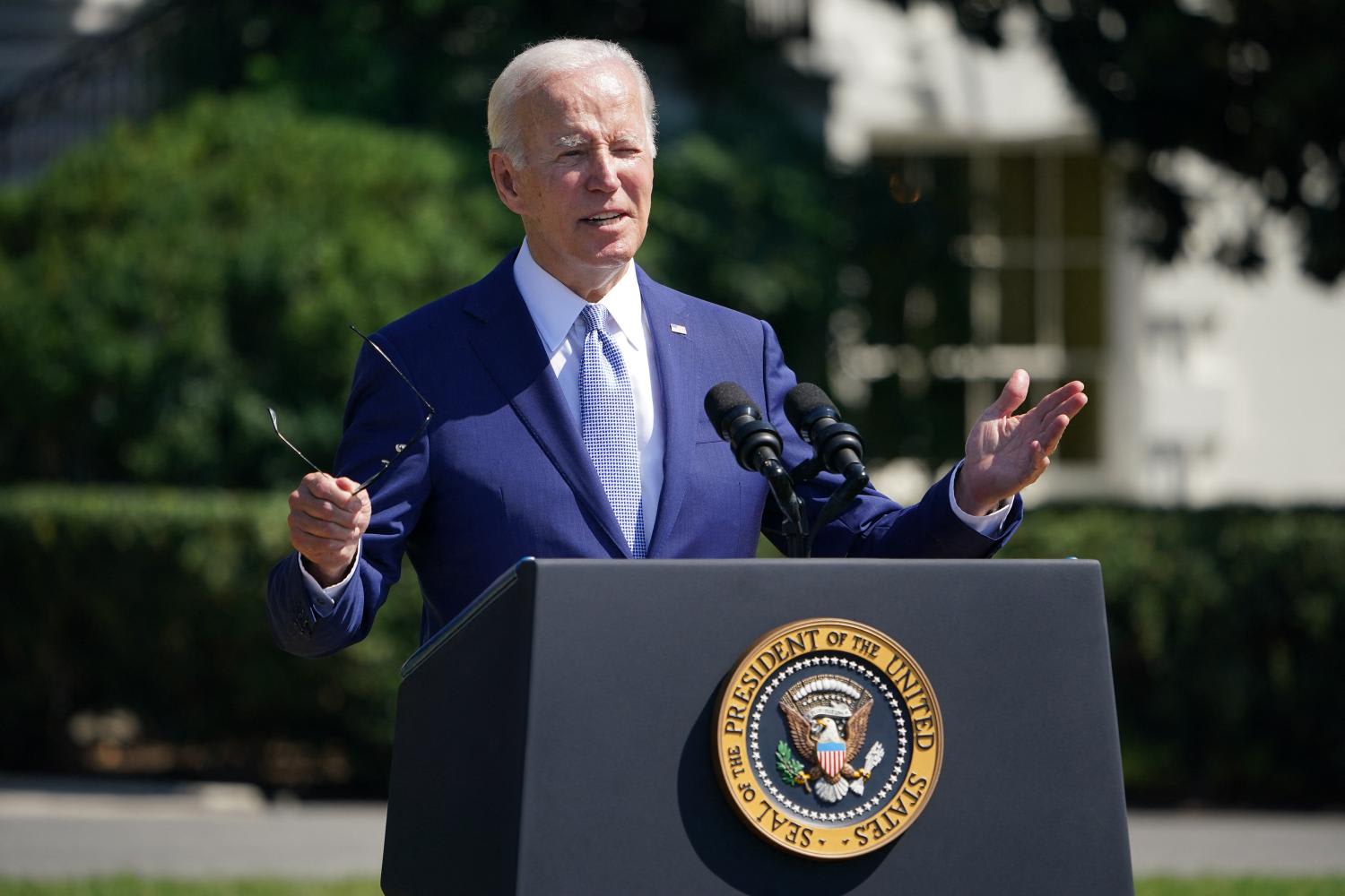 US President Joe Biden speaks during a signing ceremony for the CHIPS and Science Act of 2022, at an event on the South Lawn of the White House in Washington, DC, on Aug 9, 2022. US President Joe Biden speaks during a signing ceremony for the CHIPS and Science Act of 2022, at an event on the South Lawn of the White House in Washington, DC, on Aug 9, 2022.