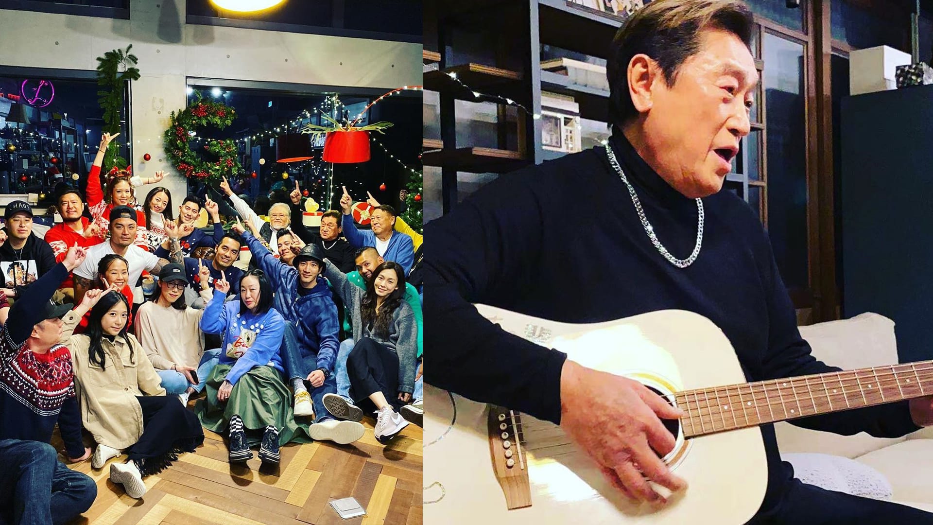 Wang Leehom, Christine Fan & Wilber Pan Celebrated Christmas Early With Godfrey Gao’s Dad