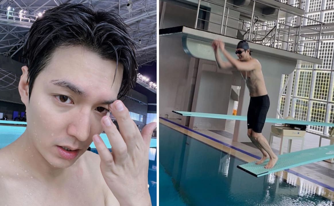 Lee Min Ho Tries Springboard Diving But Ends Up Slipping And Falling Into The Pool