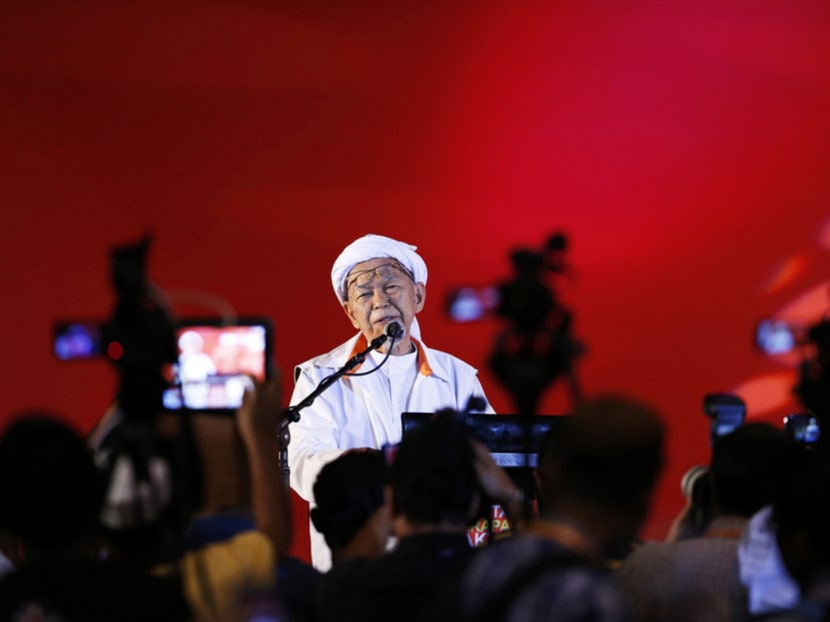 Mr Nik Aziz Nik Mat addressing a rally at Shah Alam outside Kuala Lumpur in February 2013. Photo: Reuters