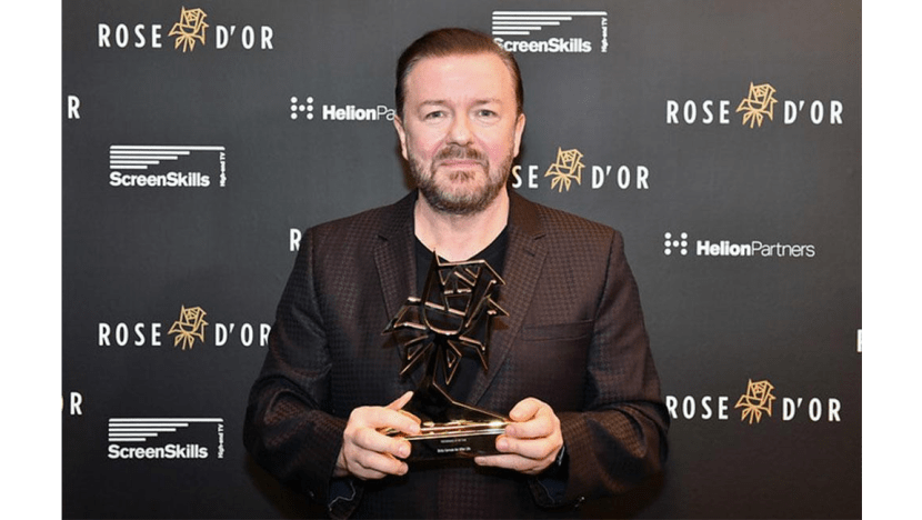 Ricky Gervais wins at Rose d'Or Awards
