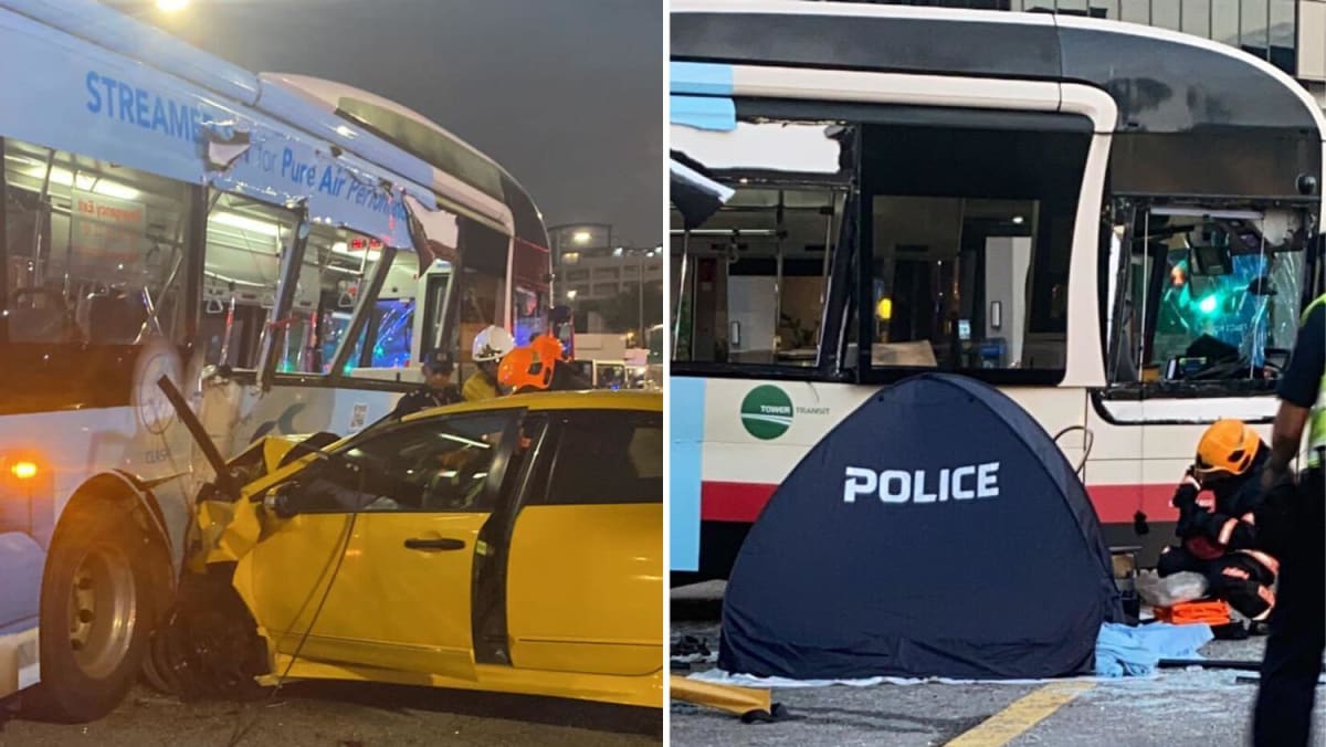 2 dead after traffic accident involving car, bus at Woodlands junction