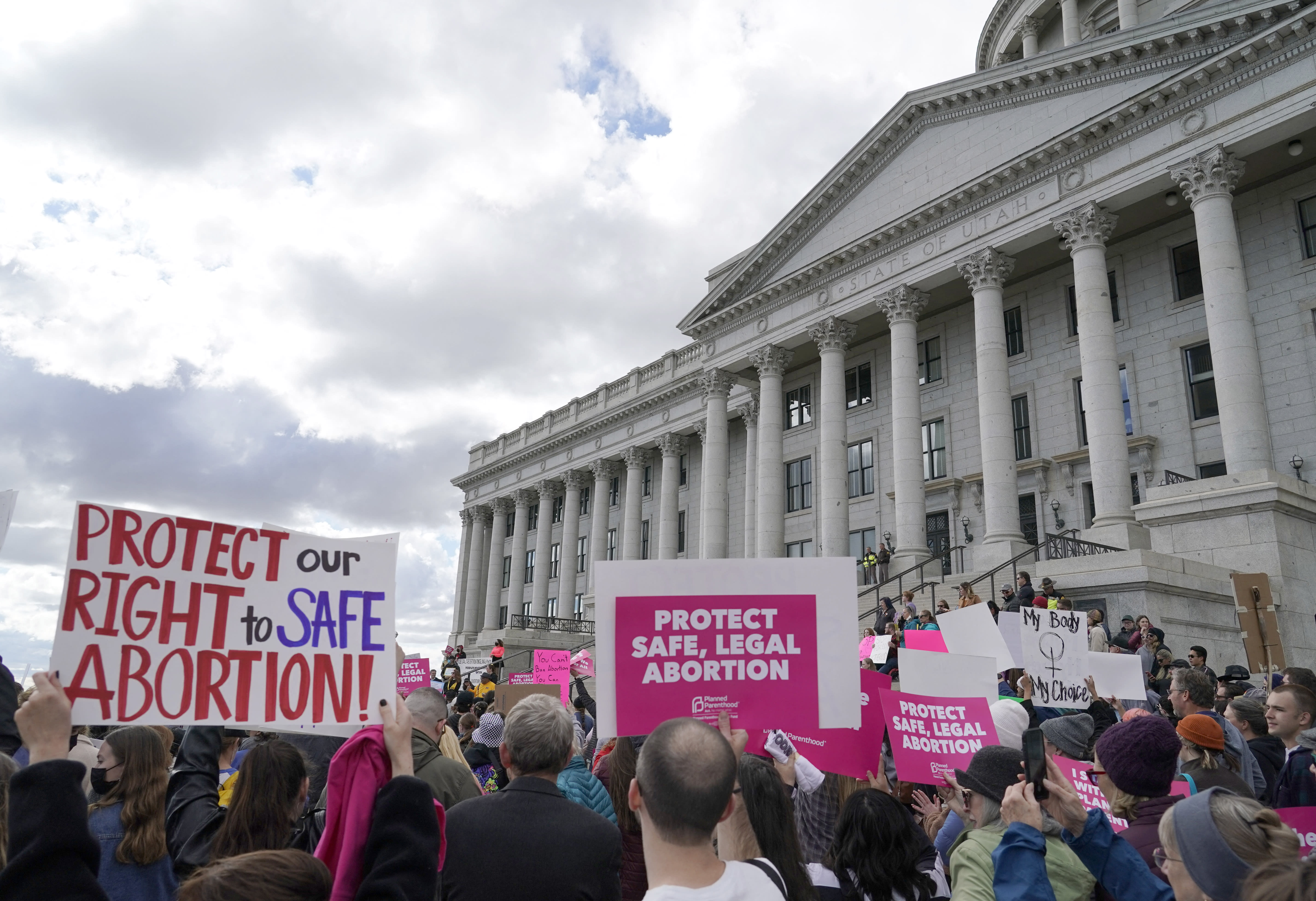 People gather at the state Capitol to rally in support of abortion rights on May 3, 2022 in Salt Lake City, Utah. People gather at the state Capitol to rally in support of abortion rights on May 3, 2022 in Salt Lake City, Utah.