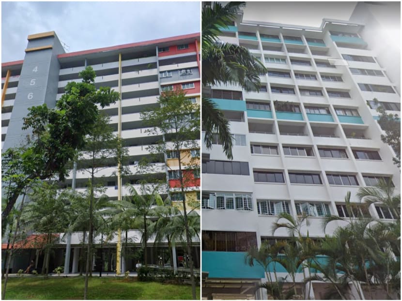 A total of 20 cases had been detected at Block 456 Ang Mo Kio Ave 10 (left) and Block 340 Clementi Ave 5 (right), most of which were linked to the Jurong Fishery Port cluster.