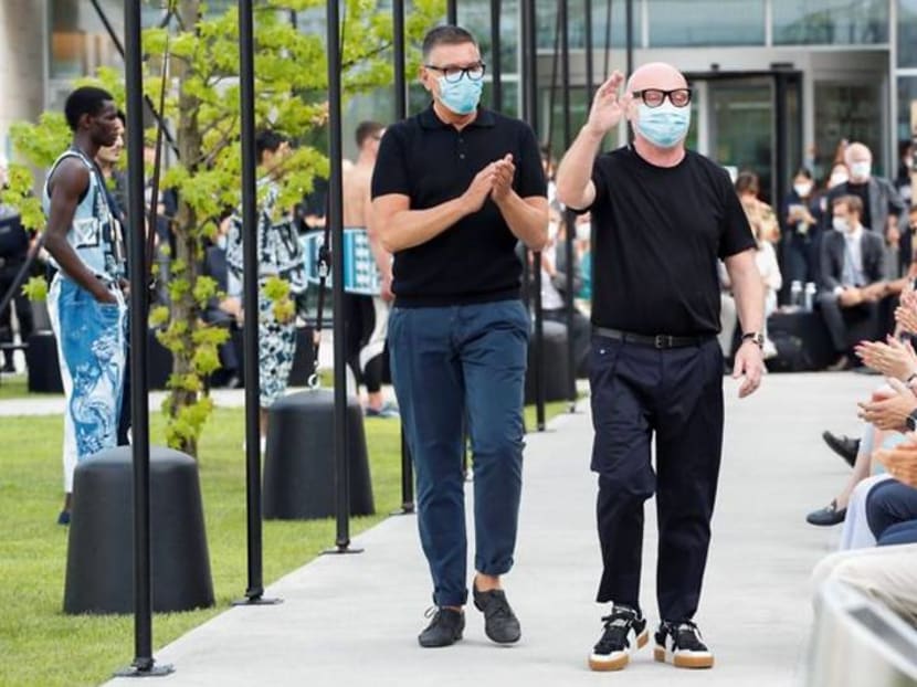 Masks and social distancing at Dolce & Gabbana's first COVID-era catwalk Masks and social distancing at Dolce & Gabbana's first COVID-era catwalk