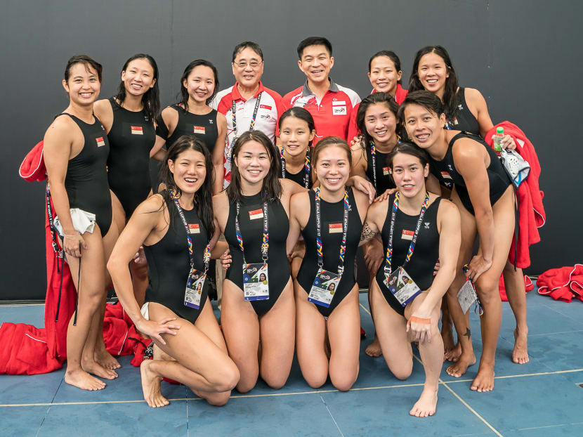 Singapore women's waterpolo team won a silver for the second successive SEA Games after losing to Thailand. Photo: Sport Singapore