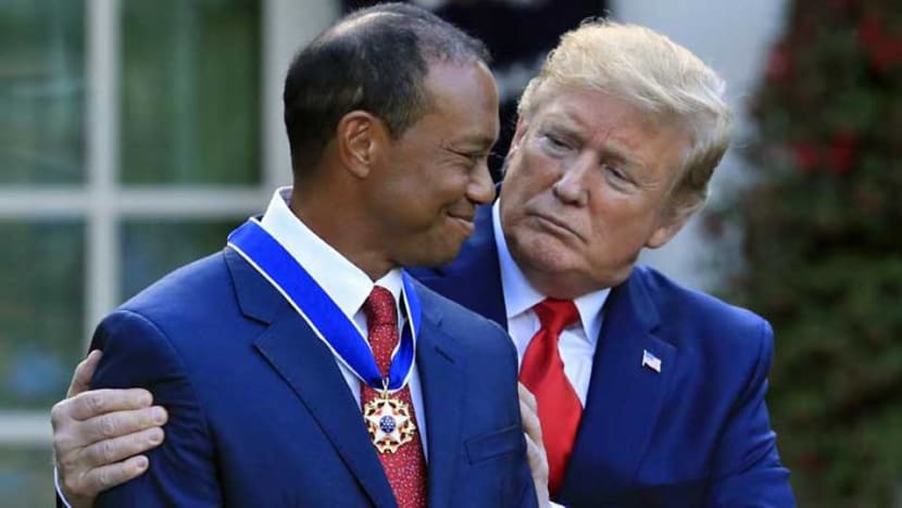 Golf: Trump awards Presidential Medal of Freedom to Tiger Woods Golf: Trump awards Presidential Medal of Freedom to Tiger Woods