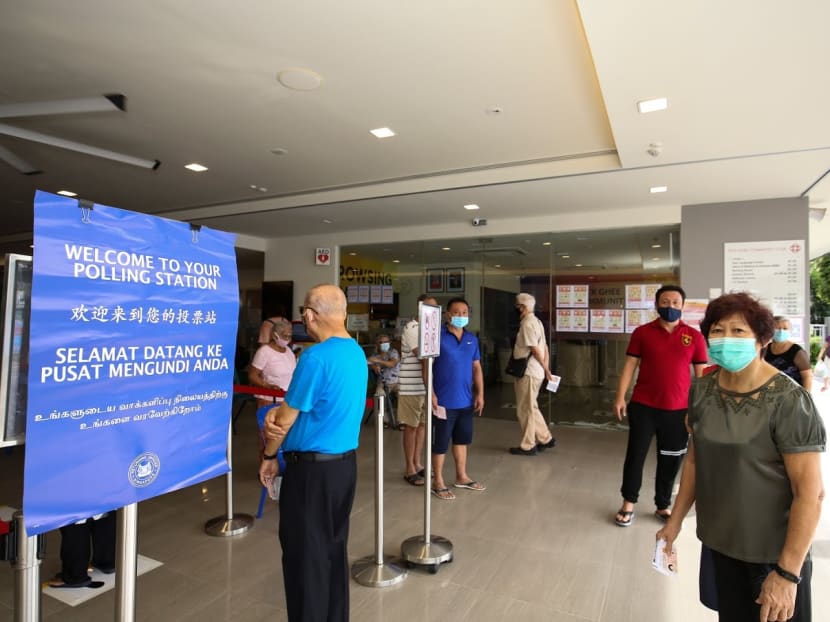 Voters waiting to cast their ballot in the July 10 2020 general election. The authors say boomers used instant messaging more than other age groups for political engagement in the election.