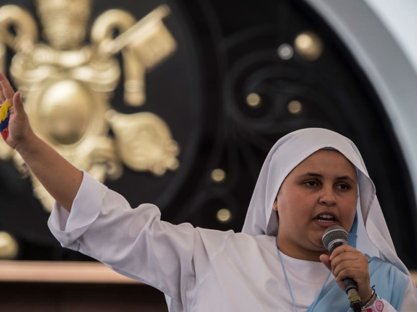 Colombian nun Maria Valentina will offer a rap when the head of the Catholic Church, Pope Francis, visits the country. Photo: AFP