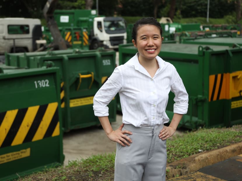 Ms Faith Lee is part of a team overseeing the planning and control of centralised operations for waste management firm SembWaste’s recycling activities.