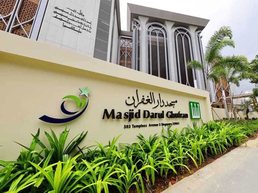 A view of Masjid Darul Ghufran in Tampines. The Islamic Religious Council of Singapore (Muis) has reduced the number of people using small prayer spaces at selected mosques from 20 to 10.