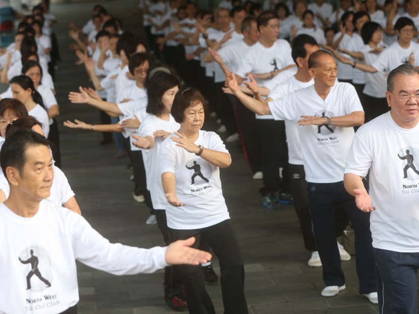 Members of the North West Tai Chi Club participating in a mass tai chi event on Feb 19, 2017. TODAY file photo