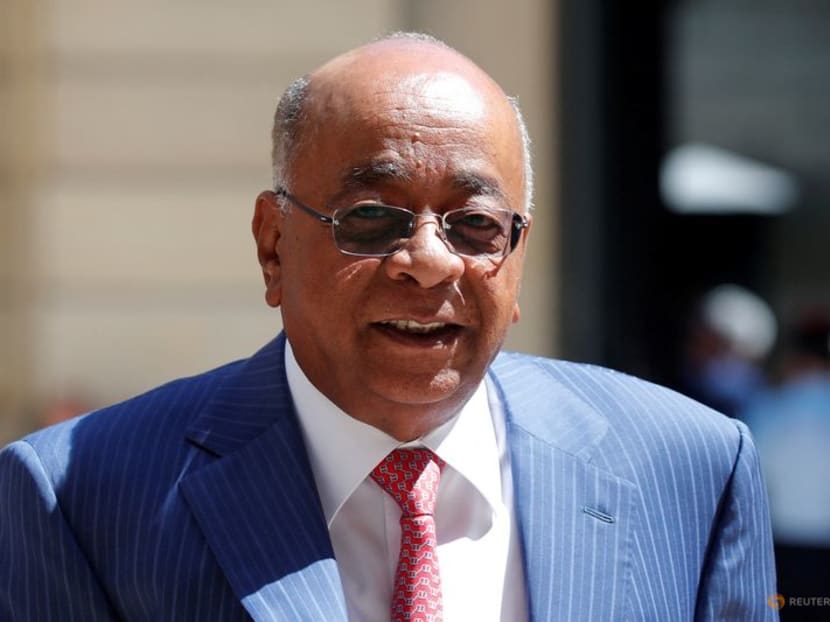 FILE PHOTO: Mo Ibrahim, CEO of Mo Ibrahim Foundation, arrives at the "Tech for Good" Summit in Paris, France May 15, 2019. Picture taken May 15, 2019. REUTERS/Charles Platiau