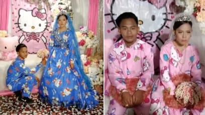 TikToker Gets Married In Hello Kitty-Themed Wedding Dress, Looks Utterly Miserable