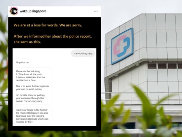 Wake Up, Singapore put up a message online saying it had been publishing false information given by a woman regarding KK Women's and Children's Hospital. 