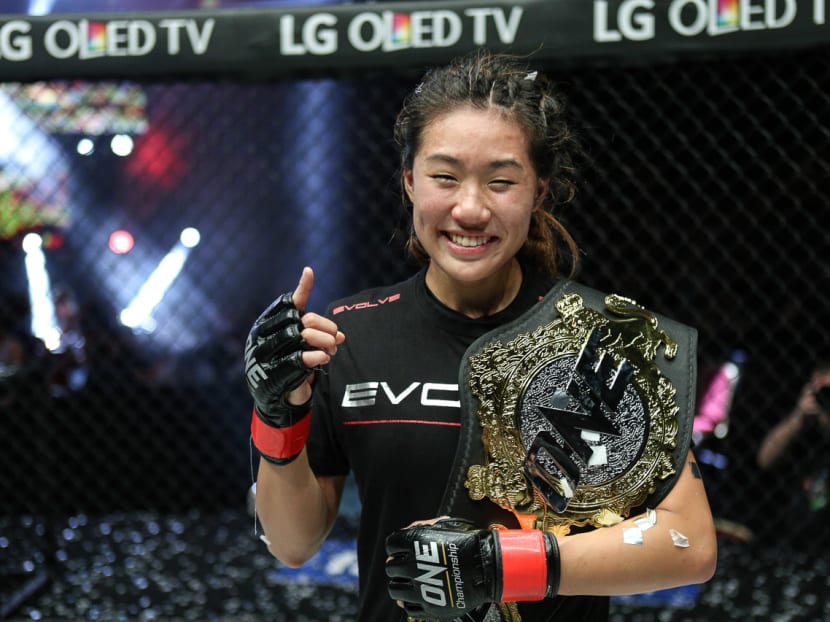 Angela Lee (above) will be defending her ONE Women’s Atomweight World Championship belt against Brazilian contender Istela Nunes. Photos: ONE Championship