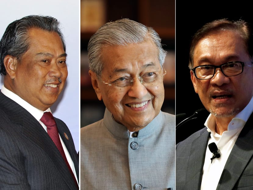 Three possible contenders to be Malaysia's next leader (from left): Parti Pribumi Bersatu Malaysia president Muhyiddin Yassin; the country's interim prime minister Mahathir Mohamad; and Parti Keadilan Rakyat president Anwar Ibrahim. Three possible contenders to be Malaysia's next leader (from left): Parti Pribumi Bersatu Malaysia president Muhyiddin Yassin; the country's interim prime minister Mahathir Mohamad; and Parti Keadilan Rakyat president Anwar Ibrahim.