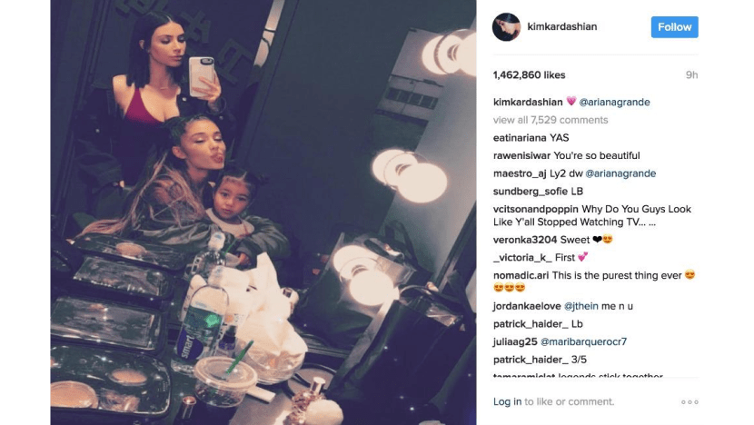 Kim Kardashian West introduces North to Ariana Grande