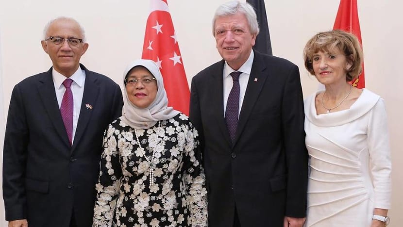 President Halimah meets Hesse Minister-President Volker Bouffier during Germany state visit President Halimah meets Hesse Minister-President Volker Bouffier during Germany state visit