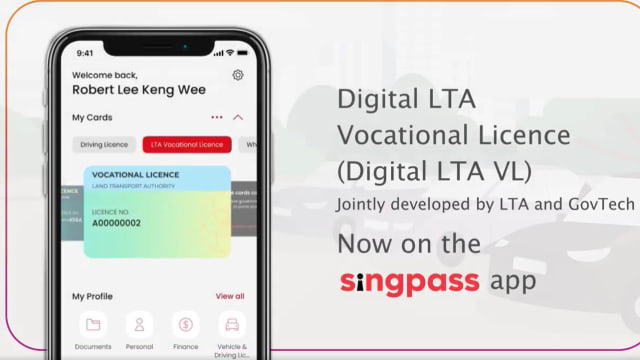 陆交局明起在Singpass应用推电子版司机职业执照