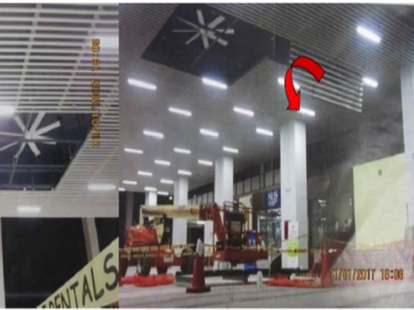 Views of the panel on which construction worker Miah Jobayed was standing before it came undone and he fell. Views of the panel on which construction worker Miah Jobayed was standing before it came undone and he fell.