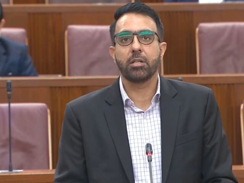 Leader of the Opposition Pritam Singh speaking in Parliament on Feb 24, 2021.