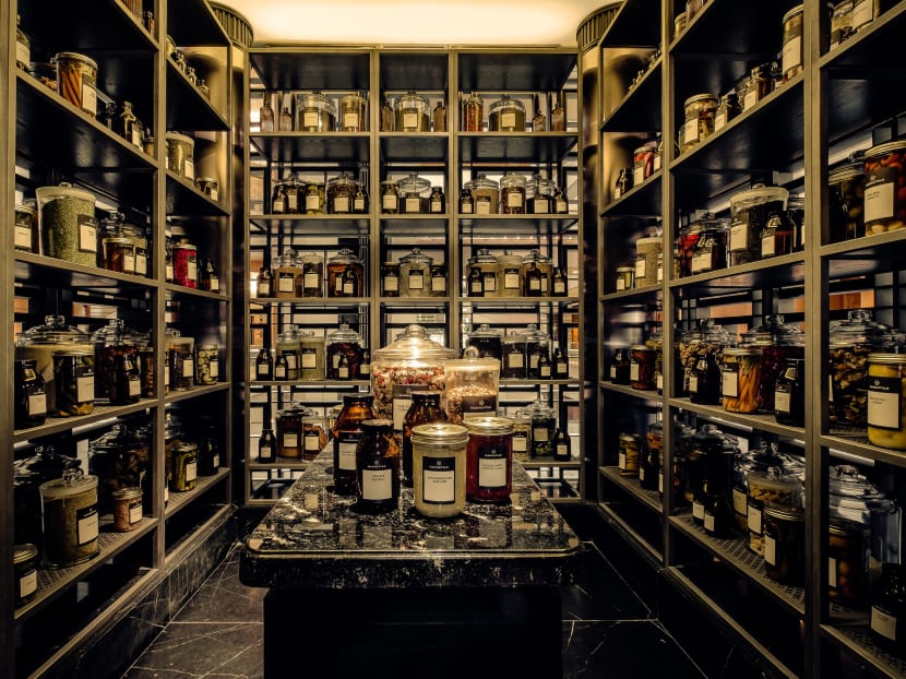 Manhattan Bar at Regent Singapore, A Four Seasons Hotel, has an Ingredients Room as well as the world's first in-hotel barrel ageing room. Photo: Regent Singapore