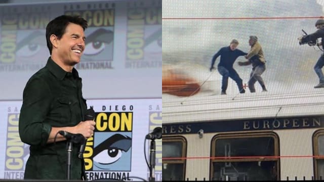 在高速火车顶上拍戏　Tom Cruise淡定向粉丝挥手
