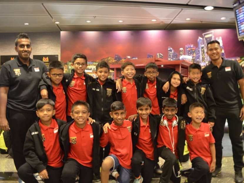 A team from Singapore's F17 youth football academy - including 13 children - are stranded in Turkey's Antalya Airport following a military coup in the country. Photos: F17