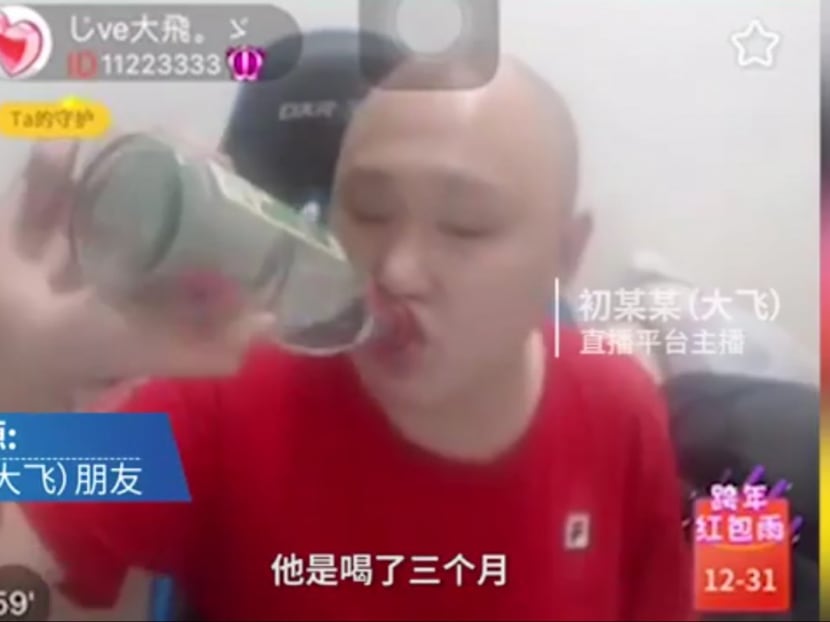 The 29-year-old man had wanted to become an online celebrity by filming himself drinking alcohol and other things every day for three months.