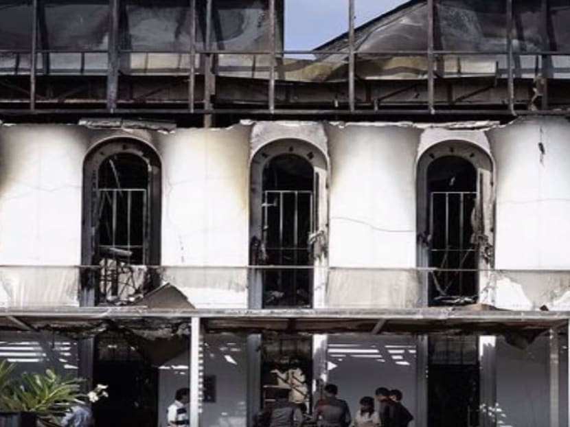 The burn-out shell of the Santika nightclub after the deadly fire in 2009. Photo: YouTube
