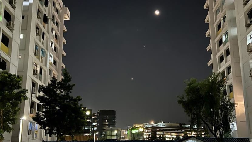 In pictures: Crescent moon, Jupiter and Venus seen in alignment over Singapore