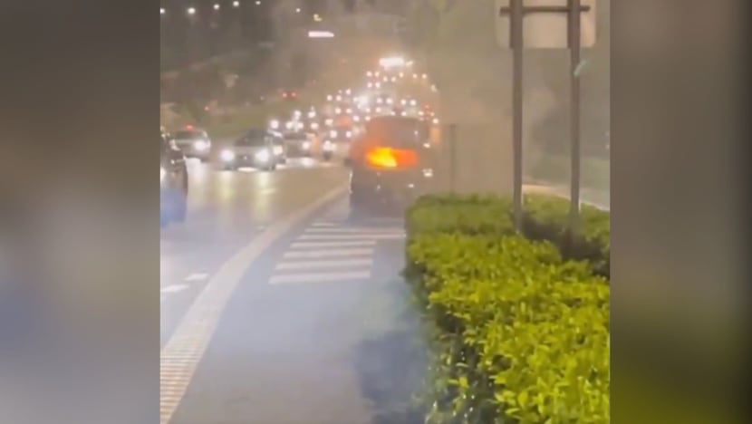 ‘We got out just in time’: Grab driver and passengers narrowly escape car bursting into flames