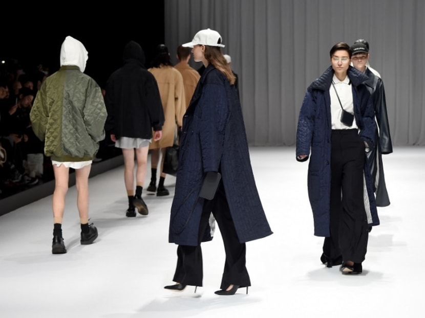 Models present creations from DRESSEDUNDRESSED by Japanese designers Takeshi Kitazawa and Emiko Sato during the 2017 Autumn/Winter Collection show at Tokyo Fashion Week in Tokyo. Photo: AFP