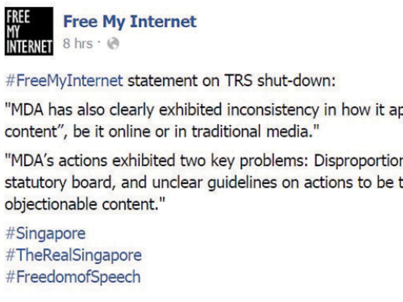 Screenshot of a post on the Free My Internet Facebook page.